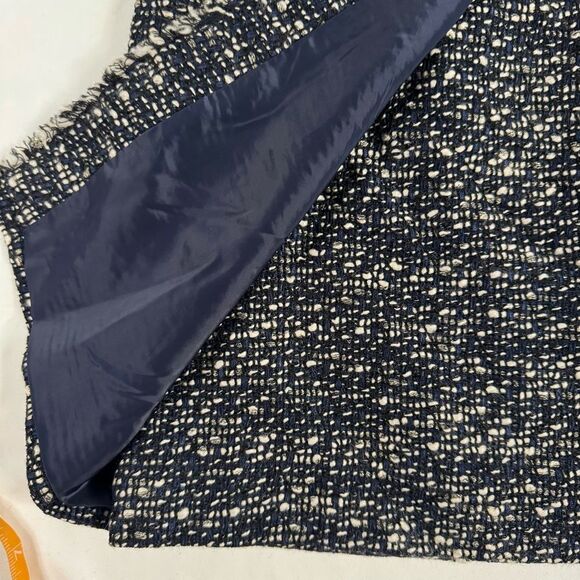 J. Crew Faux-Wrap Pencil Skirt Metallic Tweed Size 6 Wool Blend Preppy Career - Picture 2 of 8